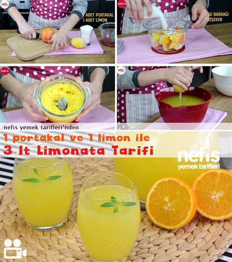 limonata tarifi 1 portakal 1 limon